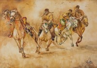 Farrukh Naseem, 21 x 29 Inch, Watercolor on Paper, Figurative Painting, AC-FN-128